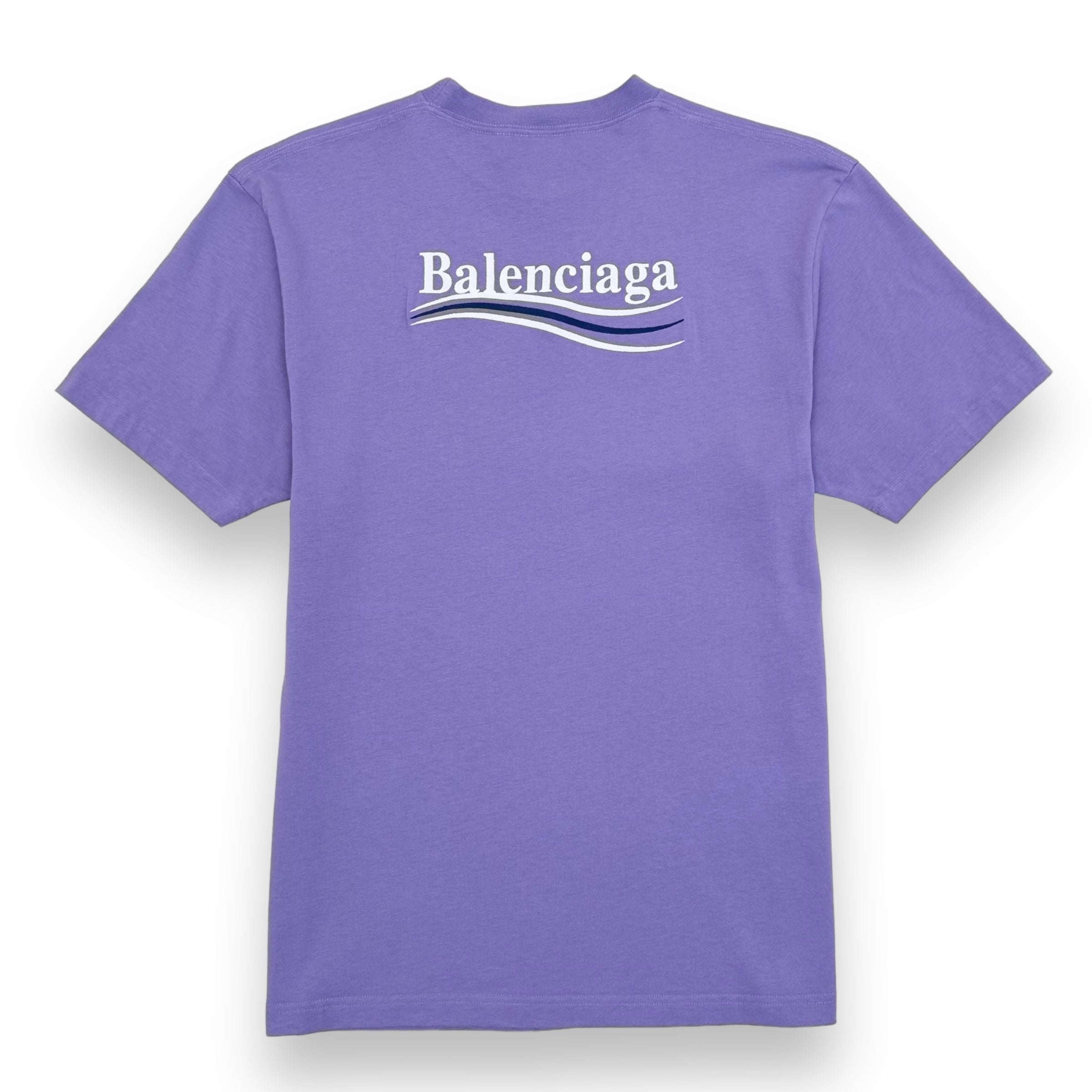 BALENCIAGA OVERSIZED POLITICAL LOGO T-SHIRT LAVENDER XXS