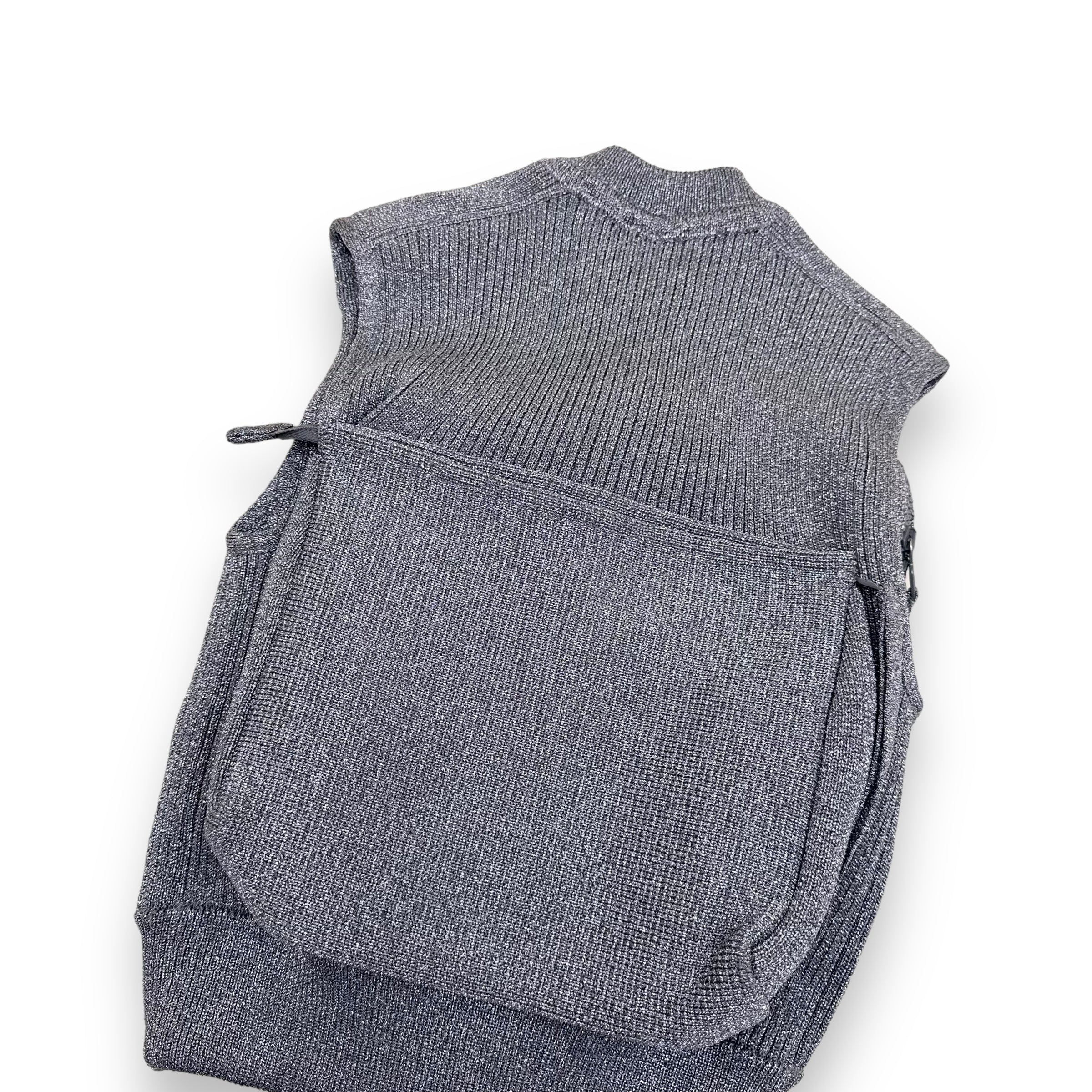 LOUIS VUITTON X VIRGIL ABLOH LUREX MULTI POCKET 3D GILET VEST SILVER S