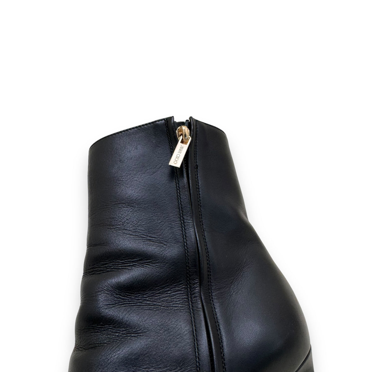 JIMMY CHOO MINORI LEATHER ANKLE BOOTS BLACK UK5