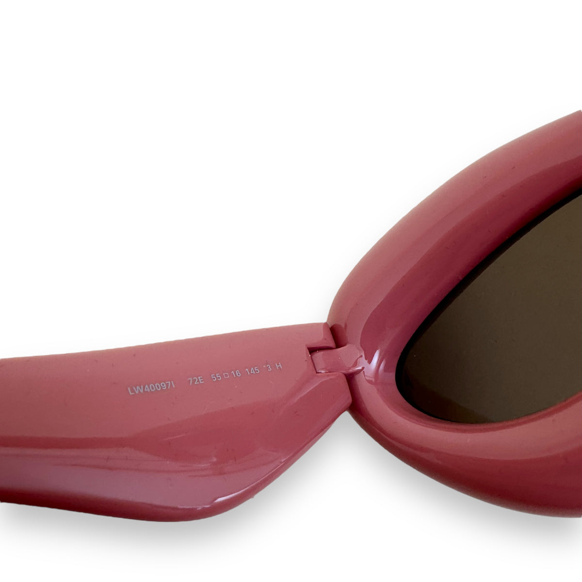 LOEWE INFLATED CATEYE NYLON SUNGLASSES PINK