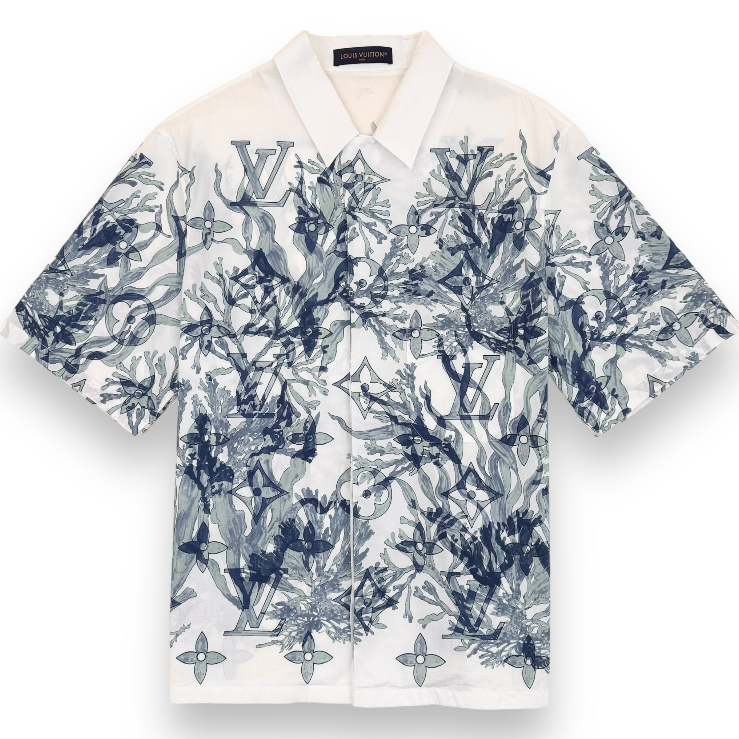 LOUIS VUITTON GRAPHIC SHORT-SLEEVE COTTON SHIRT XL