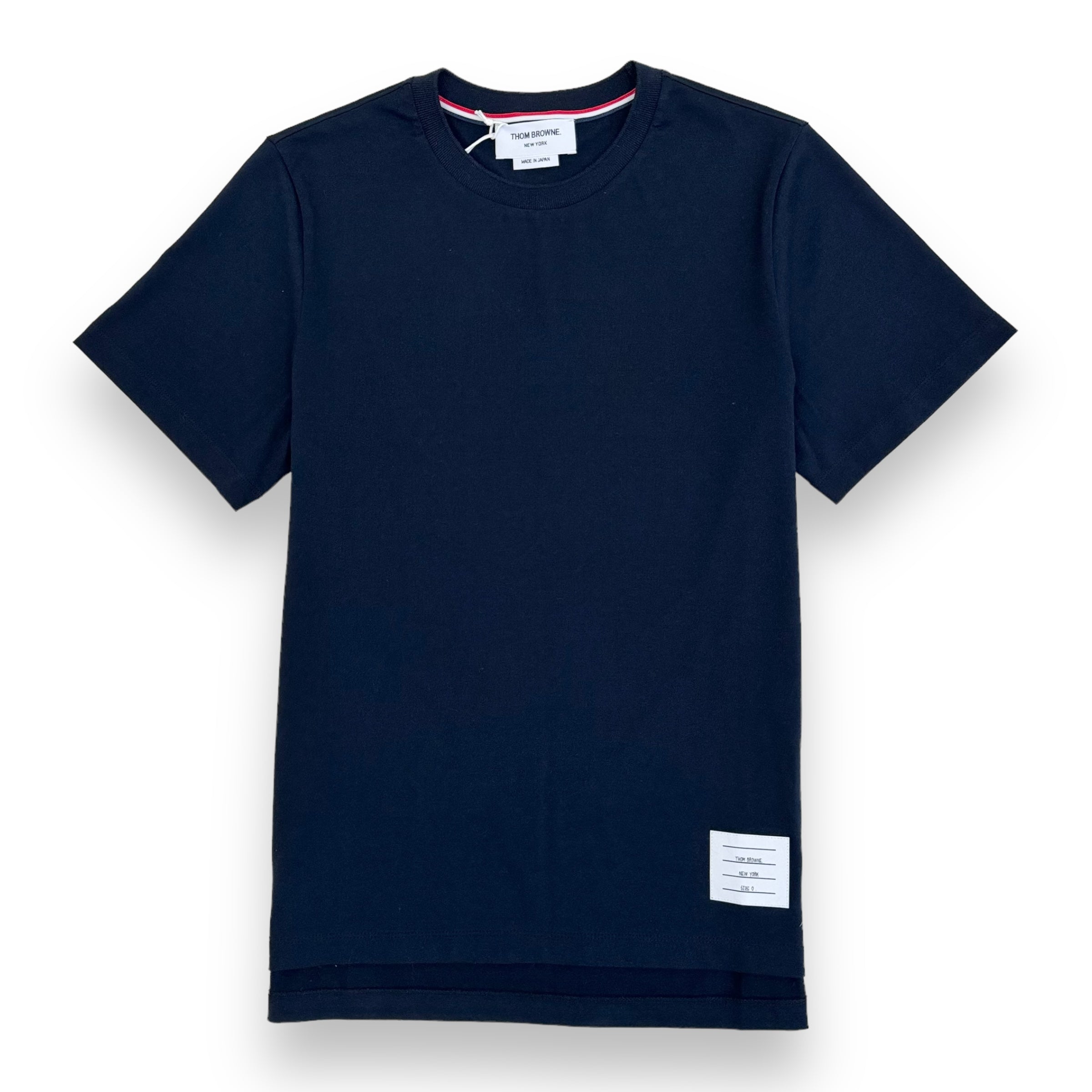THOM BROWNE SIDE SPLIT T-SHIRT NAVY XS