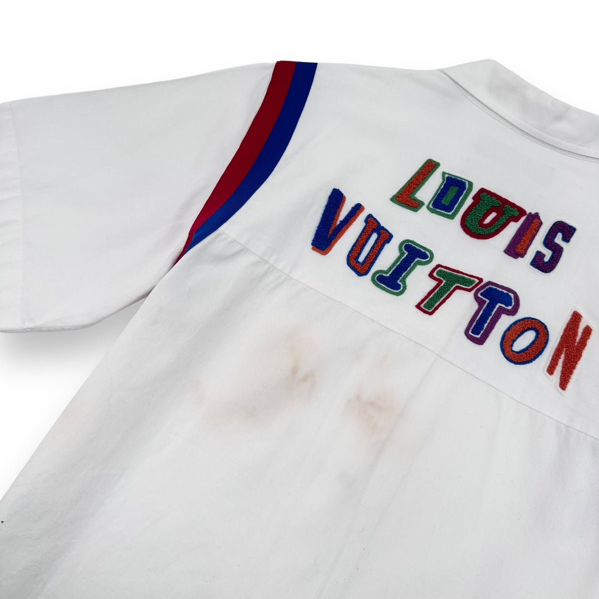 LOUIS VUITTON X NBA BASKETBALL SHORT SLEEVE SHIRT WHITE L