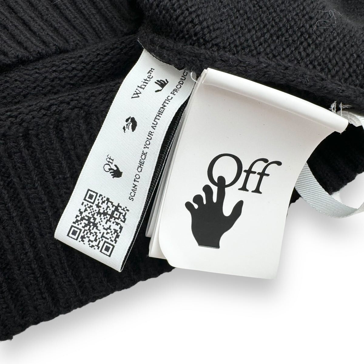 OFF-WHITE DIAGONAL CREWNECK KNIT BLACK / WHITE M