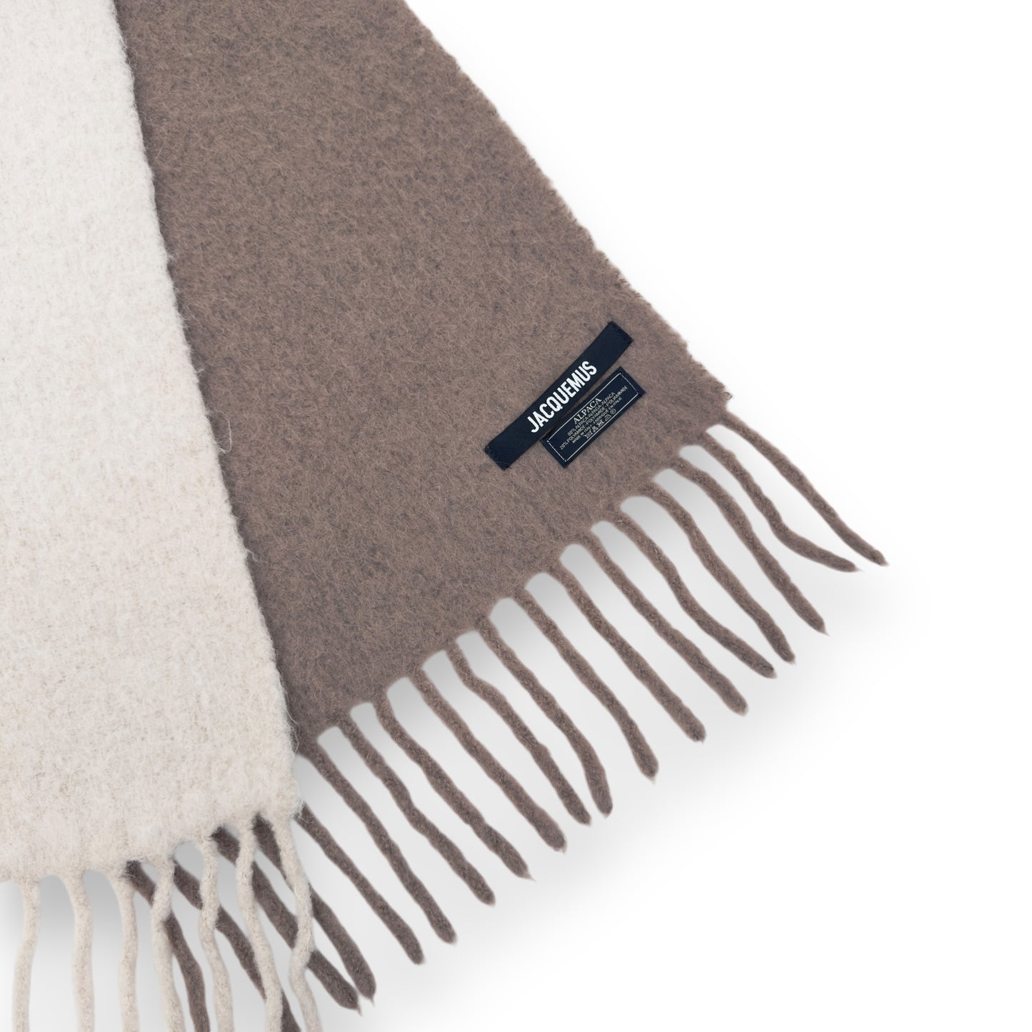 JACQUEMUS L'ÉCHARPE MOISSON ALPACA-BLEND SCARF CREAM / BROWN O/S