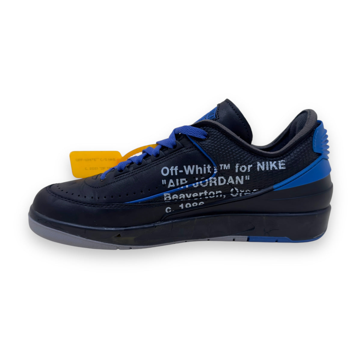 OFF-WHITE X AIR JORDAN 2 RETRO LOW SP SNEAKER BLACK / BLUE UK8