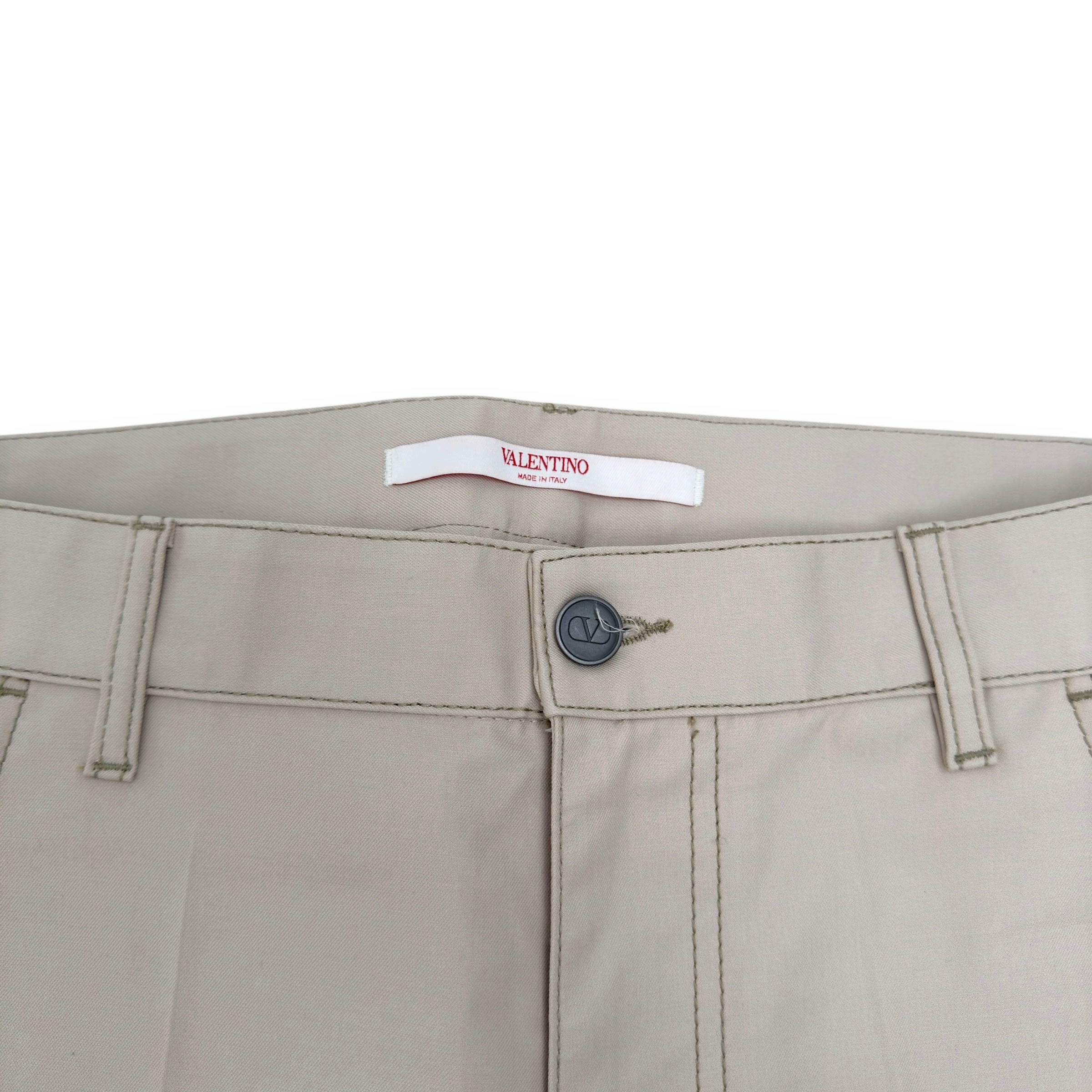 VALENTINO COUTURE GABARDINE TROUSERS SAND BEIGE 50 / L