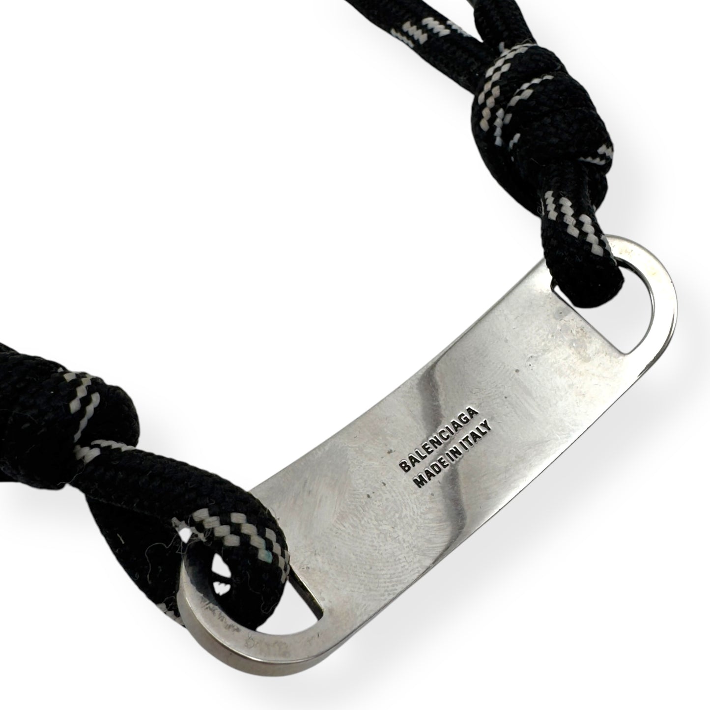 BALENCIAGA PLATE BRACELET SILVER / BLACK
