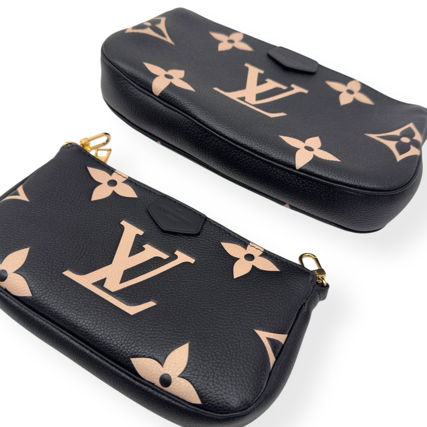 LOUIS VUITTON MULTI POUCHETTE ACCESSORIES MONOGRAM EMPREINTE LEATHER BAG BLACK / CREAM