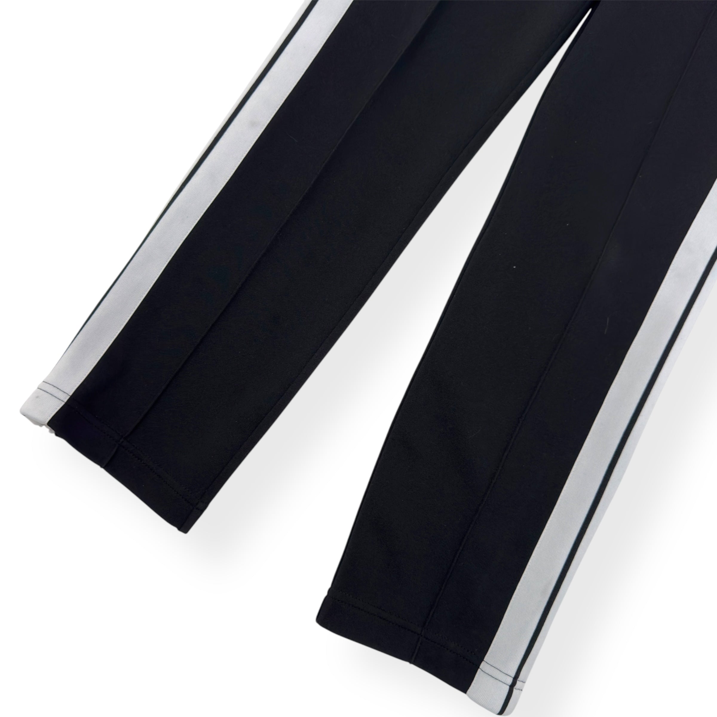 PALM ANGELS WOMENS STRAIGHT LEG TARCK PANTS BLACK / WHITE XS