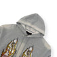 WHO DECIDES WAR FLAMES GLASS HOODIE VINTAGE GREY / ORANGE L