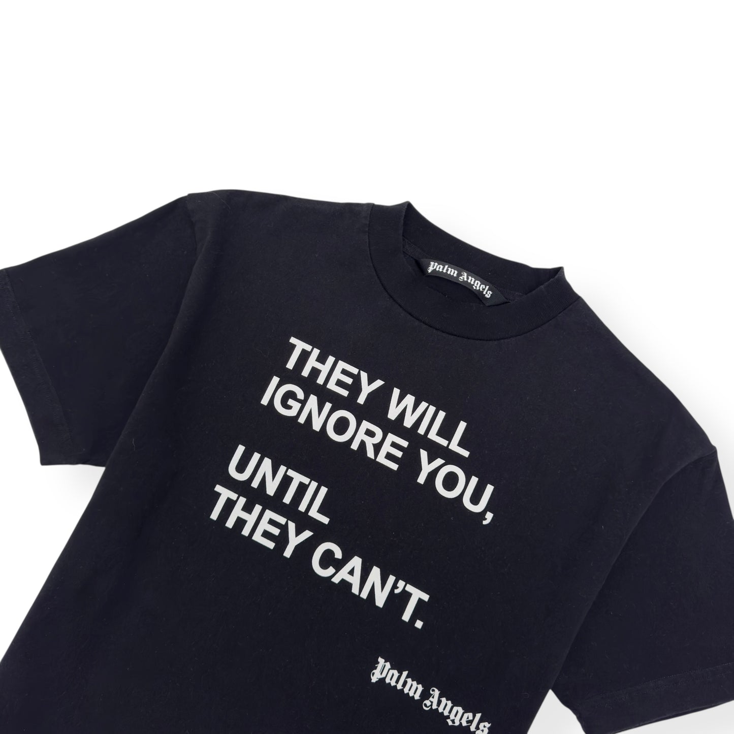 PALM ANGELS LOGO T-SHIRT BLACK / WHITE / YELLOW M
