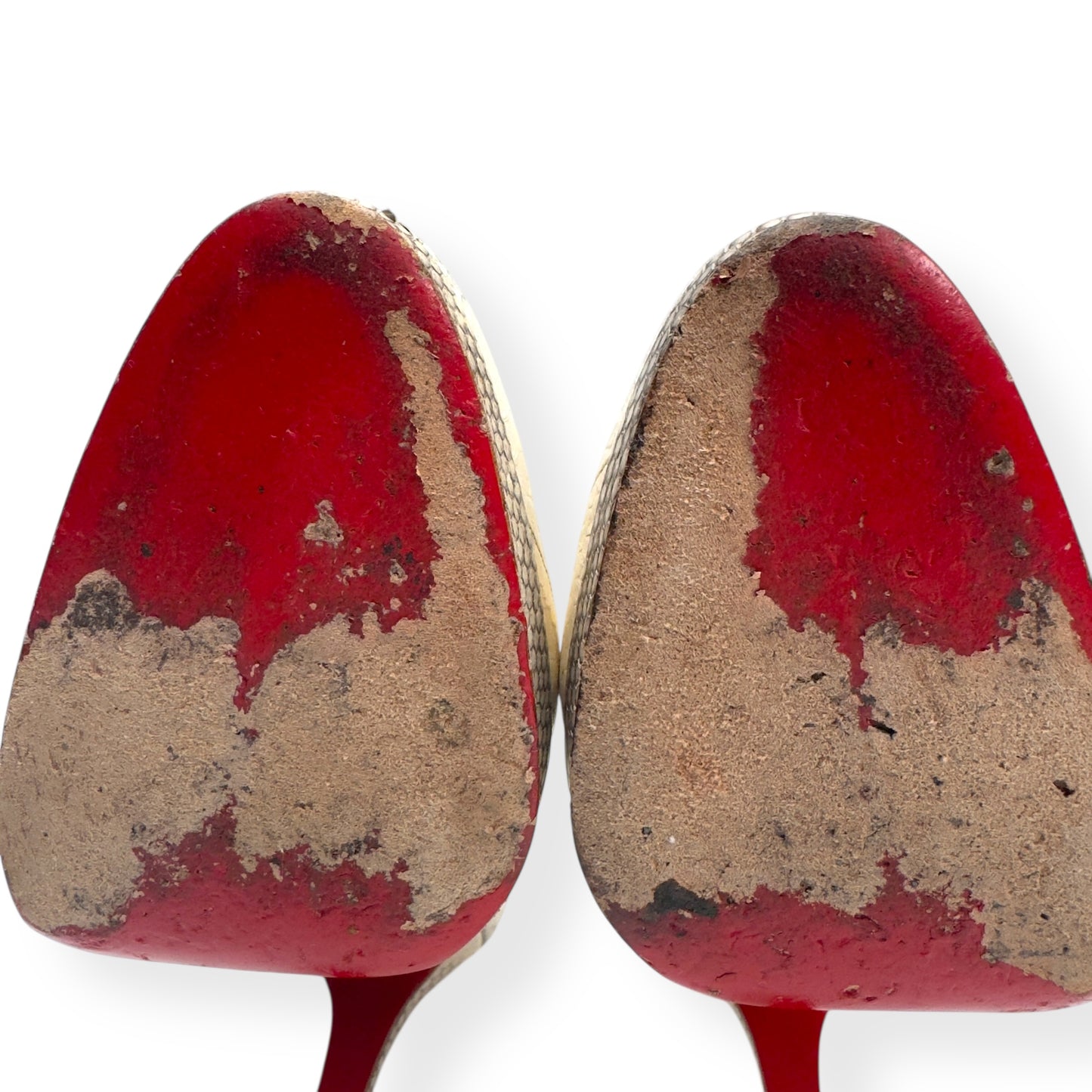 CHRISTIAN LOUBOUTIN 140MM ROCCIA WATER SNAKE BIANCA PUMPS 36 / UK3