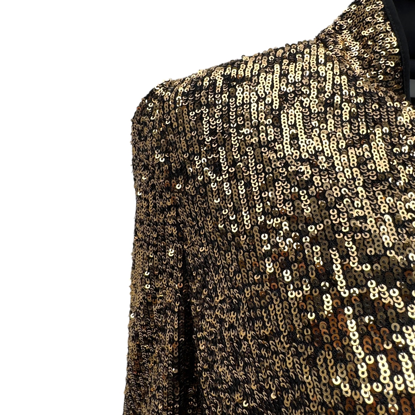 CEFINN JACQUETTA SEQUIN V NECK MAXI DRESS GOLD UK14