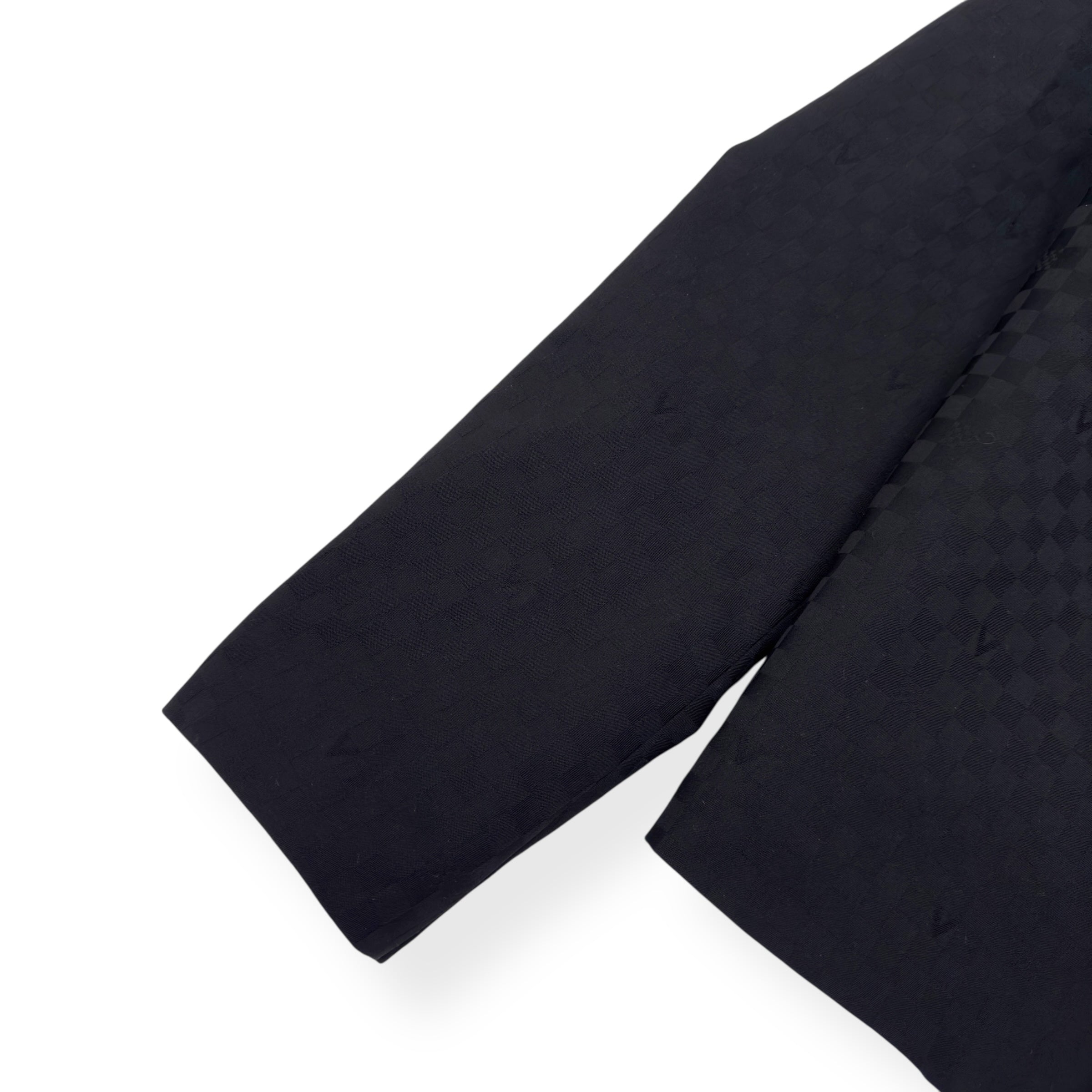 LOUIS VUITTON DAMIER OPEN COLLAR WOOL JACKET BLACK 48 / S