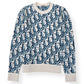 DIOR OBLIQUE VIRGIN WOOL JACQUARD SWEATER BLUE / WHITE XXL