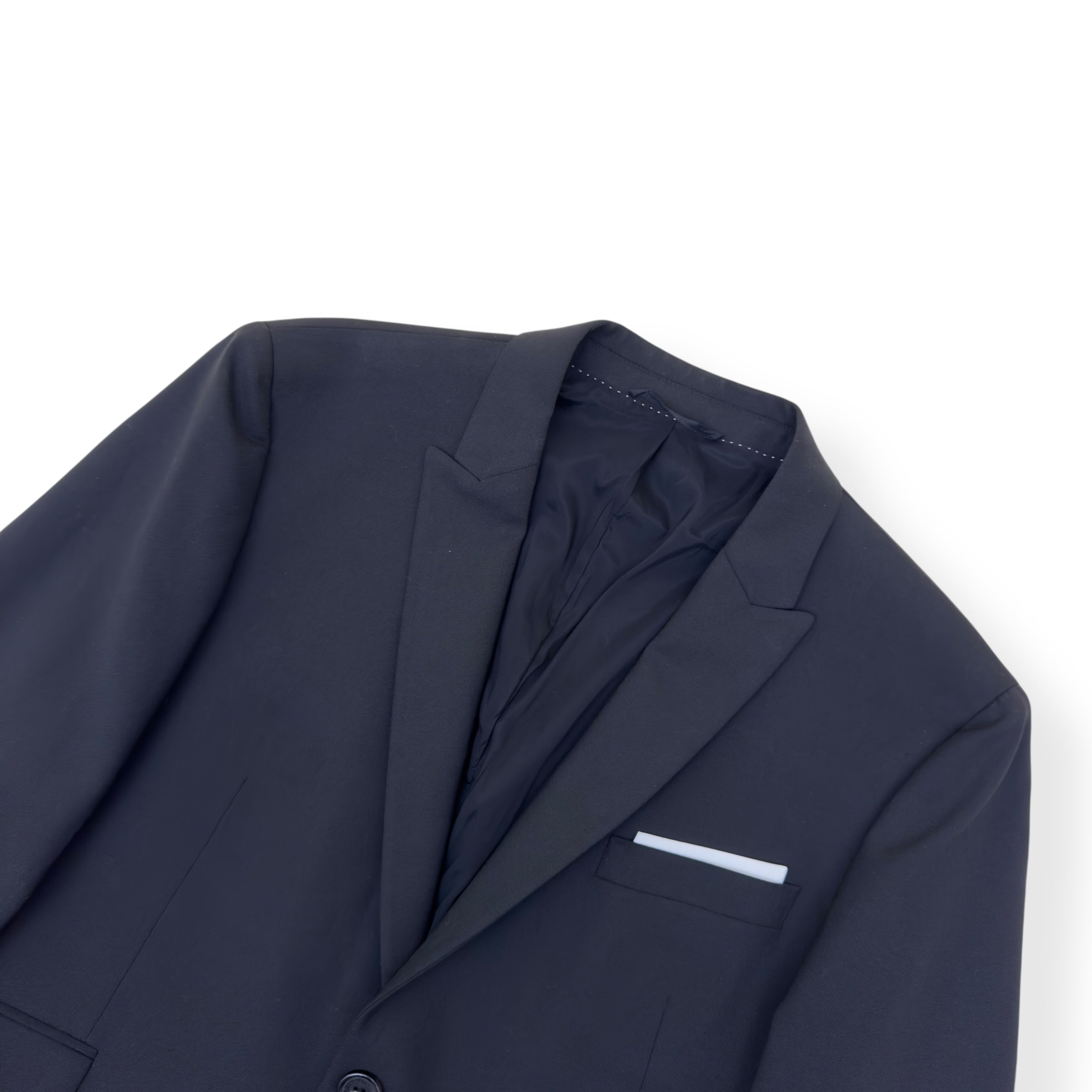 NEIL BARRETT CLASSIC SINGLE BREASTED WOOL BLEND SLIM SUIT BLACK 50 / M