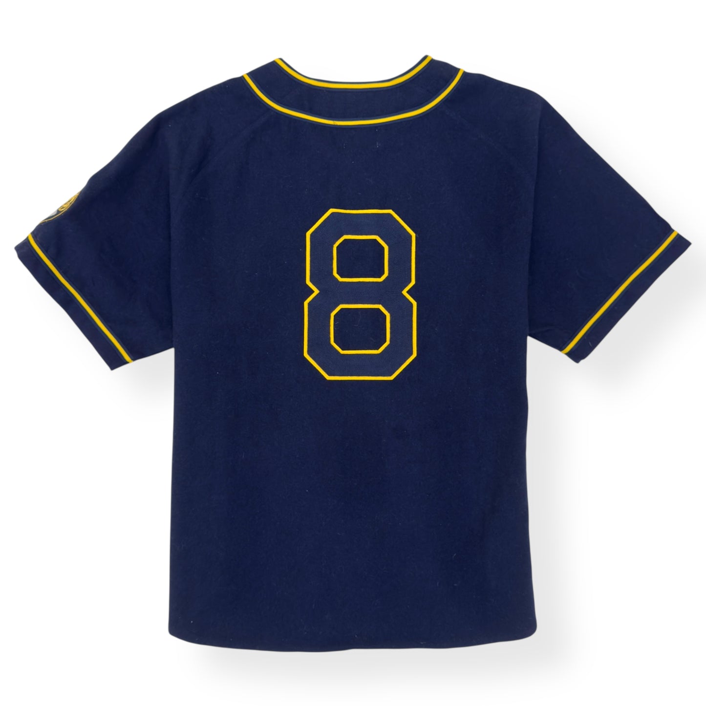 AIMÈ LEON DORE X MITCHELL & NESS TEAM BASEBALL JERSEY NAVY / YELLOW XL