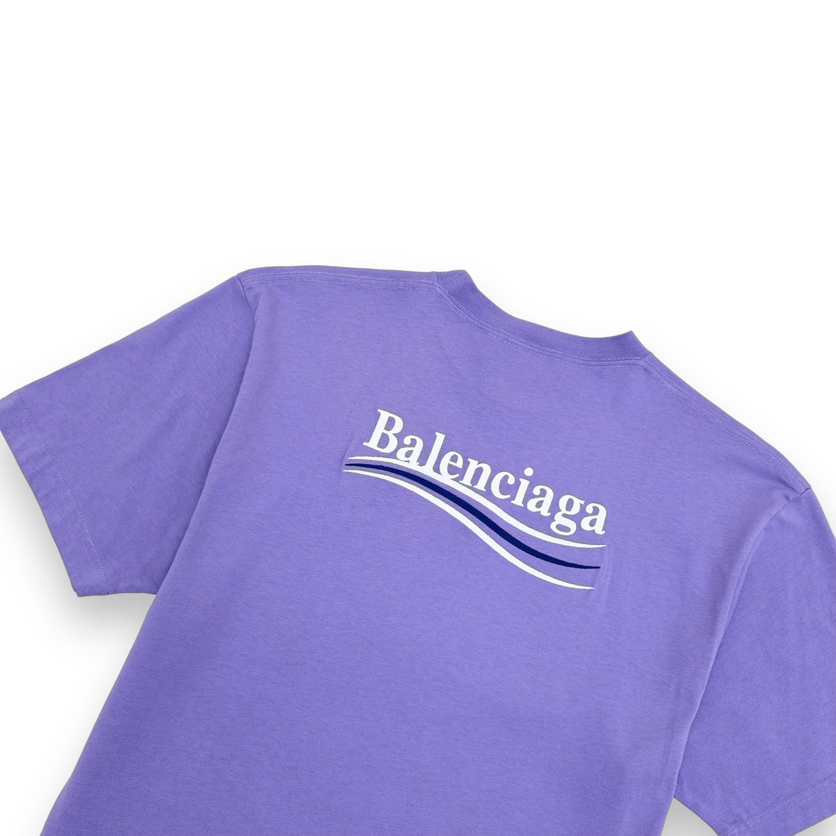 BALENCIAGA OVERSIZED POLITICAL LOGO T-SHIRT LAVENDER XXS
