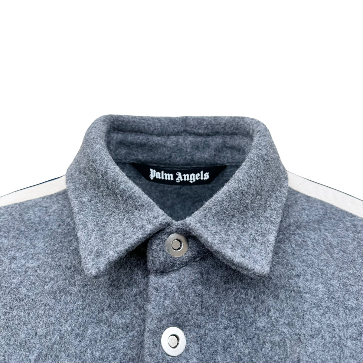 PALM ANGELS WOOL TRACK SHIRT GREY M