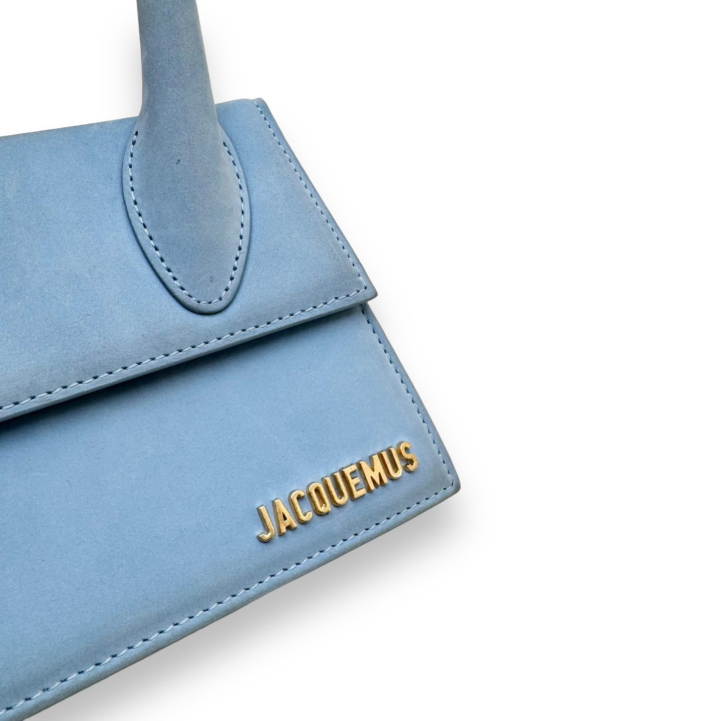 JACQUEMUS LE CHIQUITO MOYEN SUEDE BAG BABY BLUE