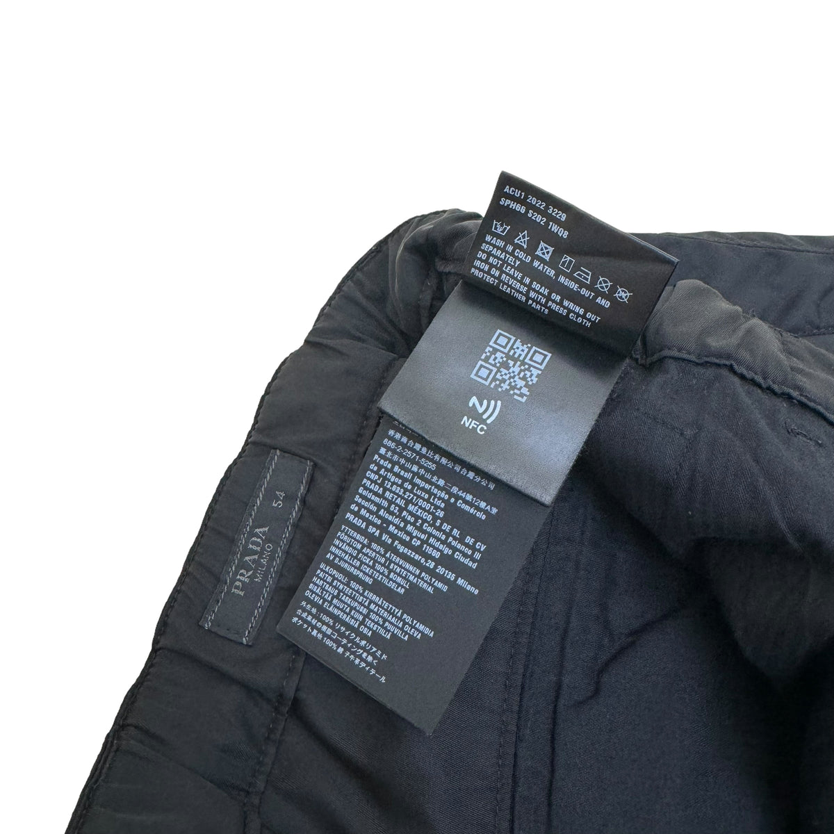 PRADA RE-NYLON GABARDINE TROUSERS BLACK XL