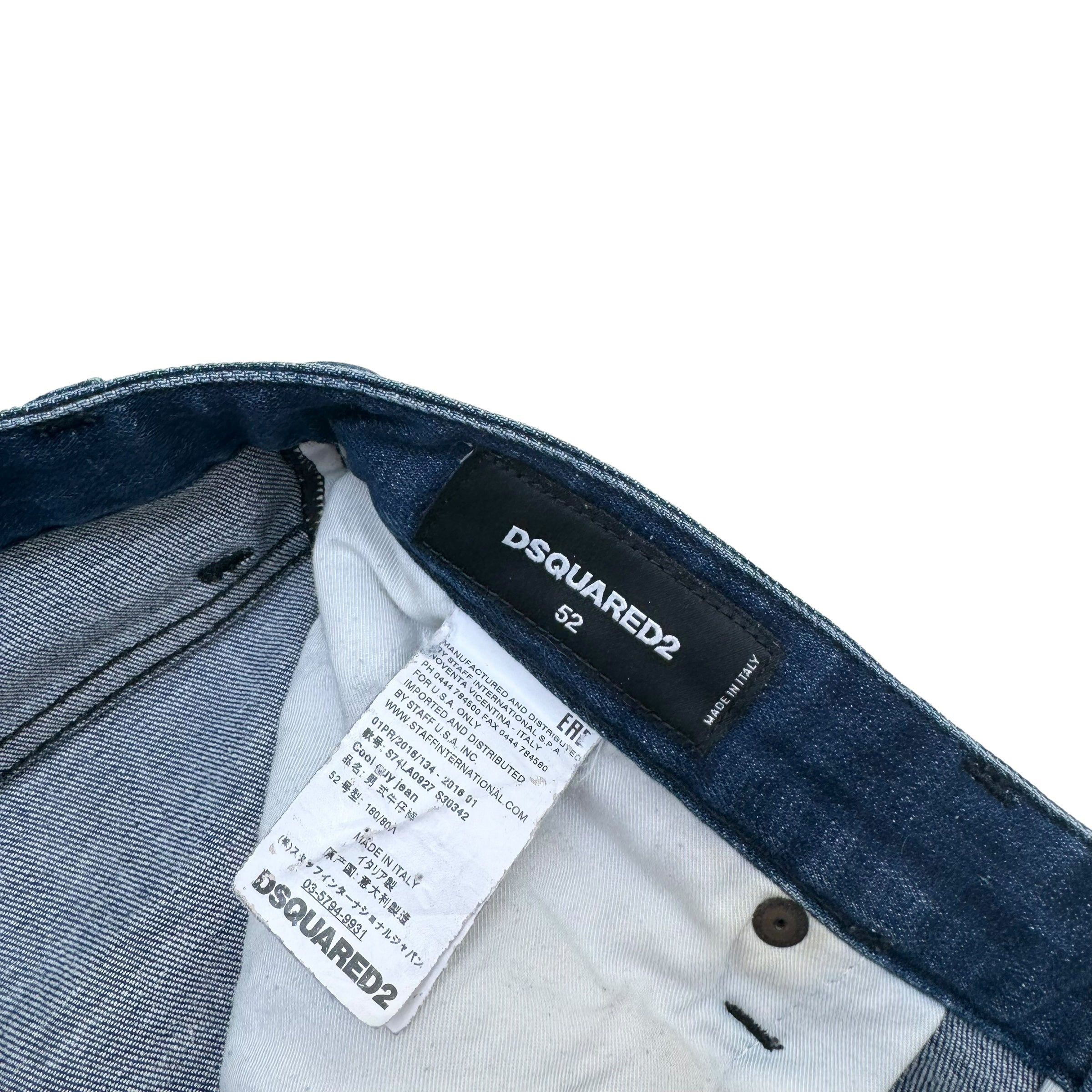 DSQUARED2 DISTRESSED DENIM JEANS BLUE XL