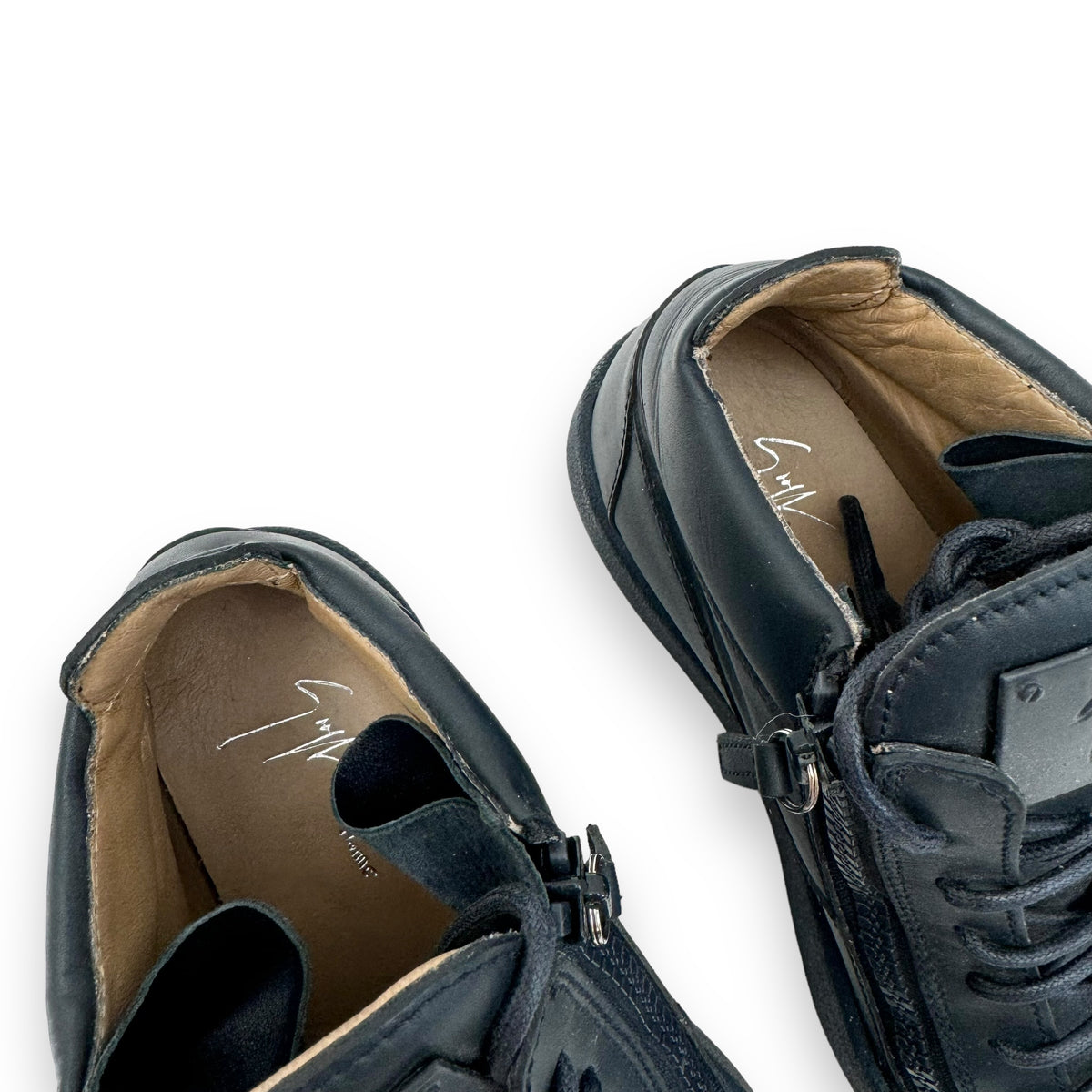 GIUSEPPE ZANOTTI HIGH TOP LEATHER SNEAKER NAVY UK5
