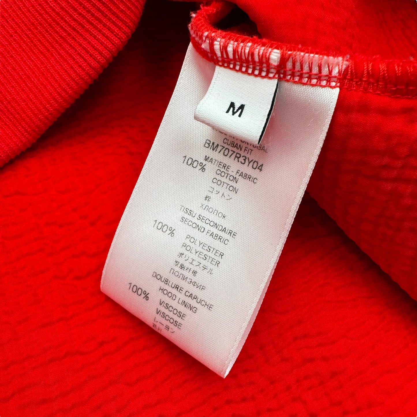 GIVENCHY PARIS ROTTWEILER DISTRESSED HOODIE RED M