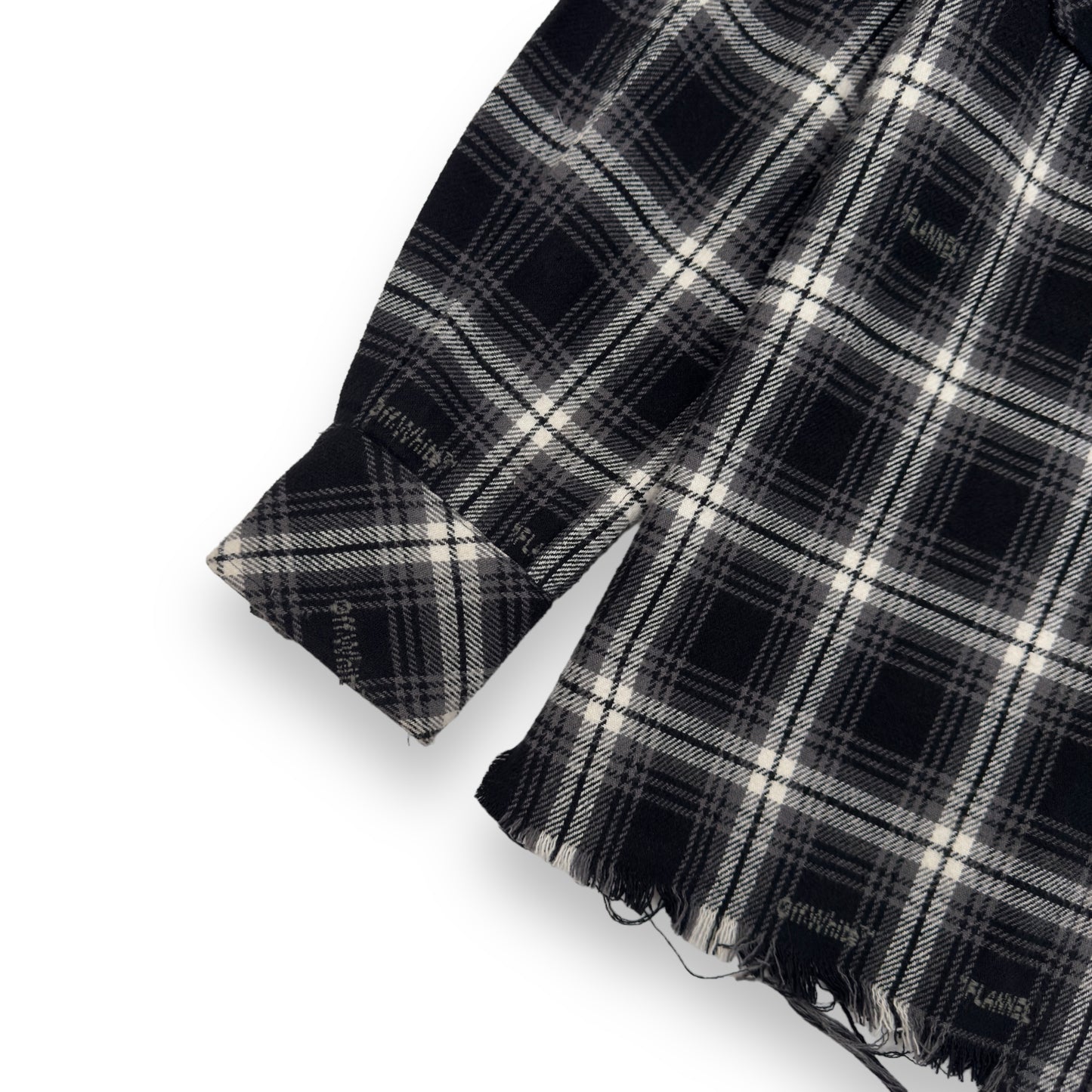 OFF-WHITE LOGO EMBROIDERED CHECKED COTTON-FLANNEL SHIRT S