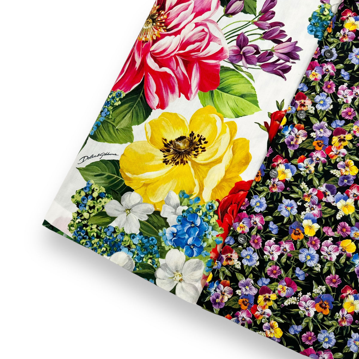 DOLCE&GABBANA EDEN SHORT SLEEVE FLORAL PRINT SHIRT L