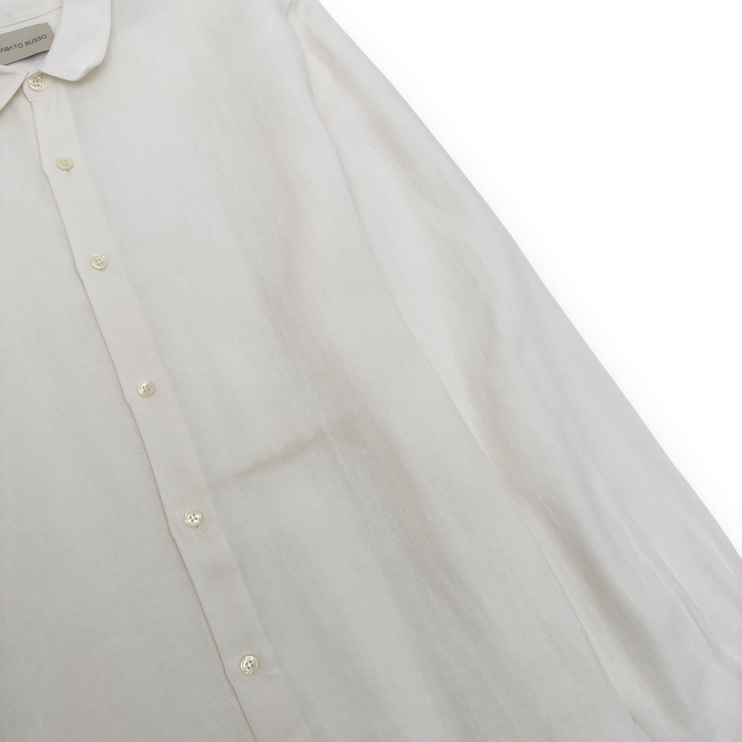 SABATO RUSSO LINEN LONG BUTTON-UP SHIRT IVORY XL