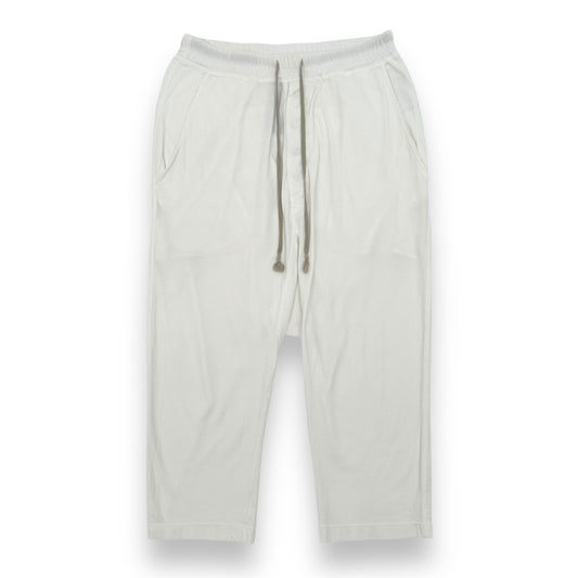 RICK OWENS DRKSHDW DROP-CROTCH COTTON CROPPED PANTS S