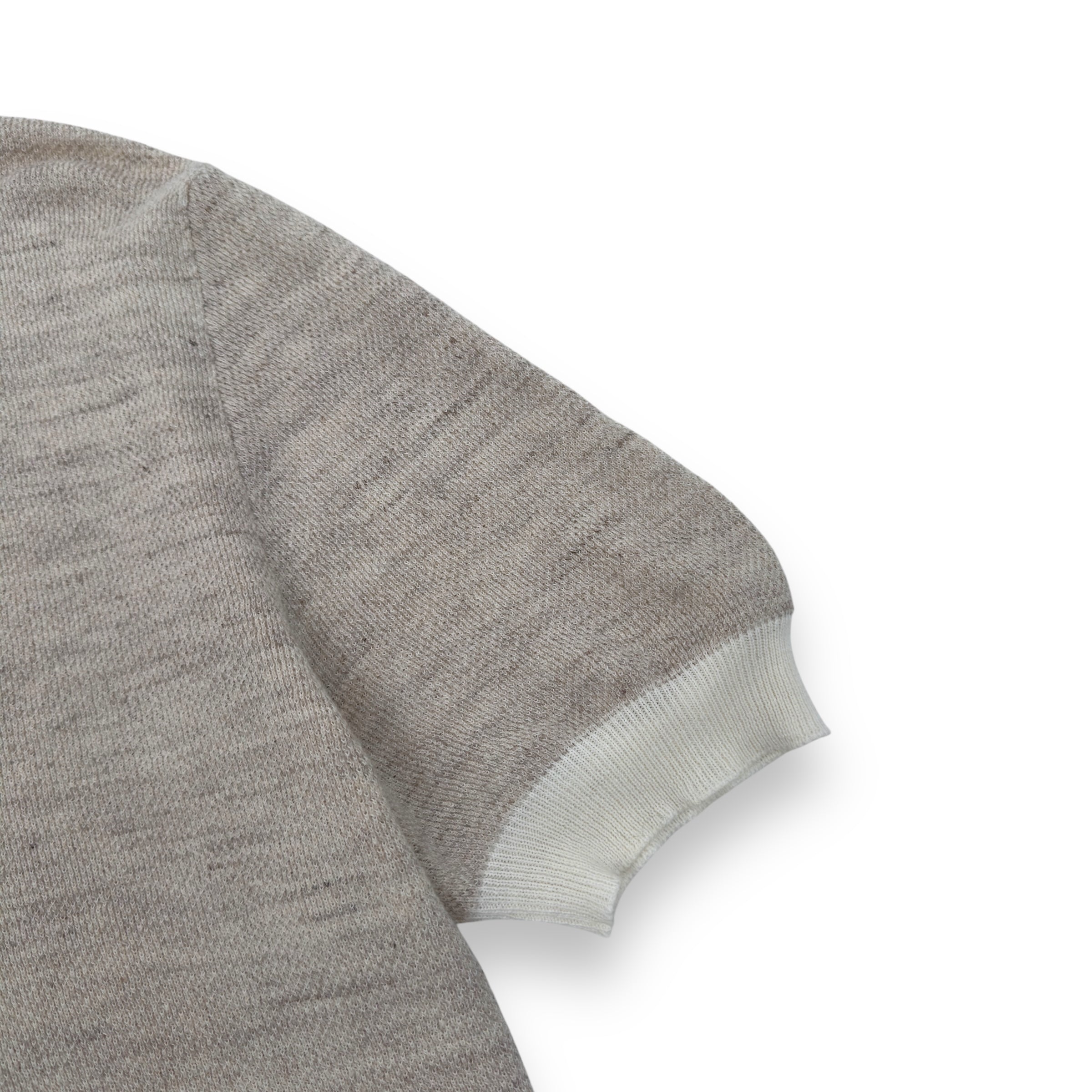 THOM SWEENEY LINEN SKIPPER POLO SHIRT SAND L