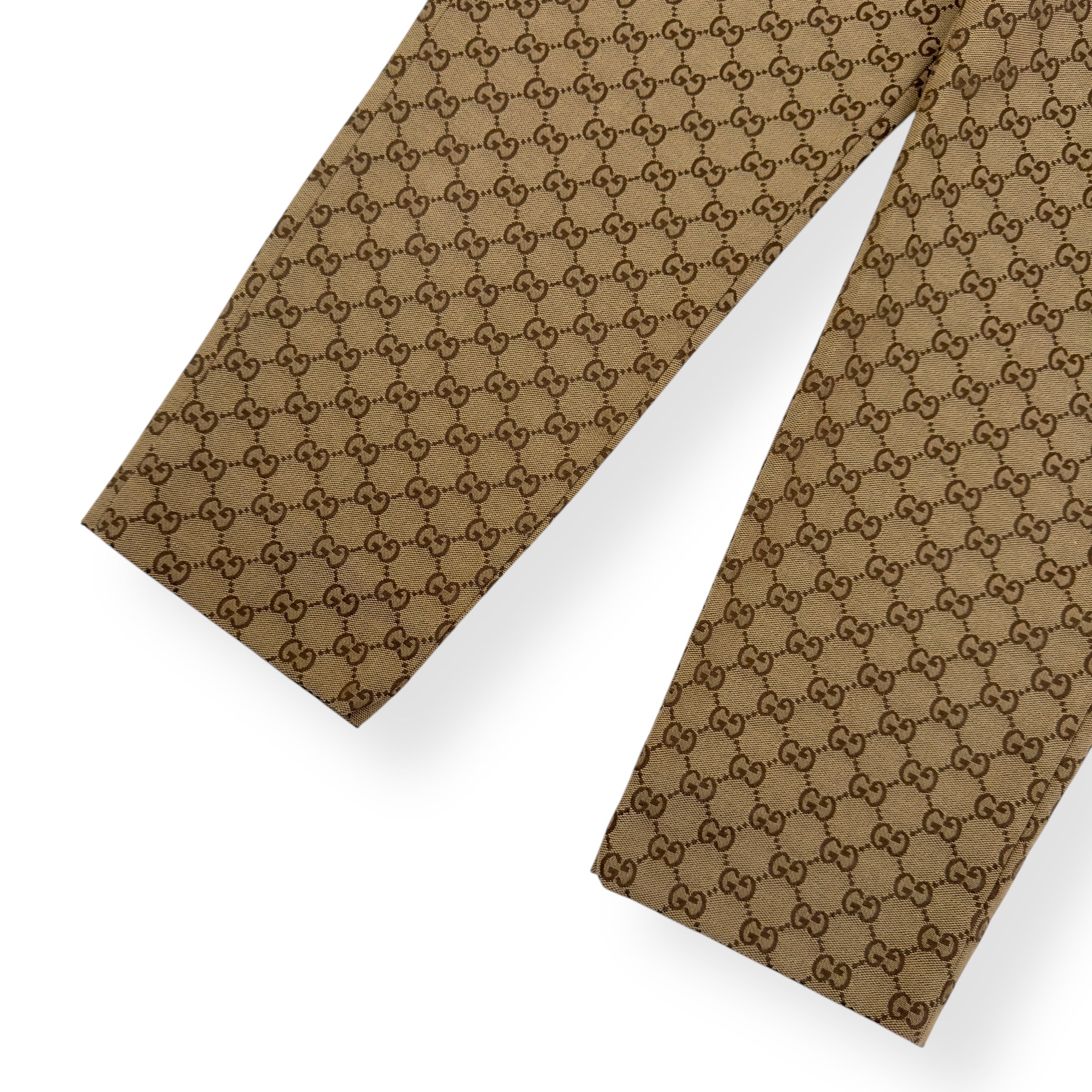 GUCCI GG COTTON CANVAS TROUSERS BEIGE 48 / M