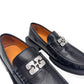 GANNI CRYSTAL-EMBELLISHED LEATHER LOAFERS BLACK / SILVER 38 / UK5