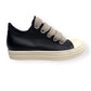 RICK OWENS JUMBO LACE LEATHER SNEAKER BLACK / MILK 41.5 / UK7.5