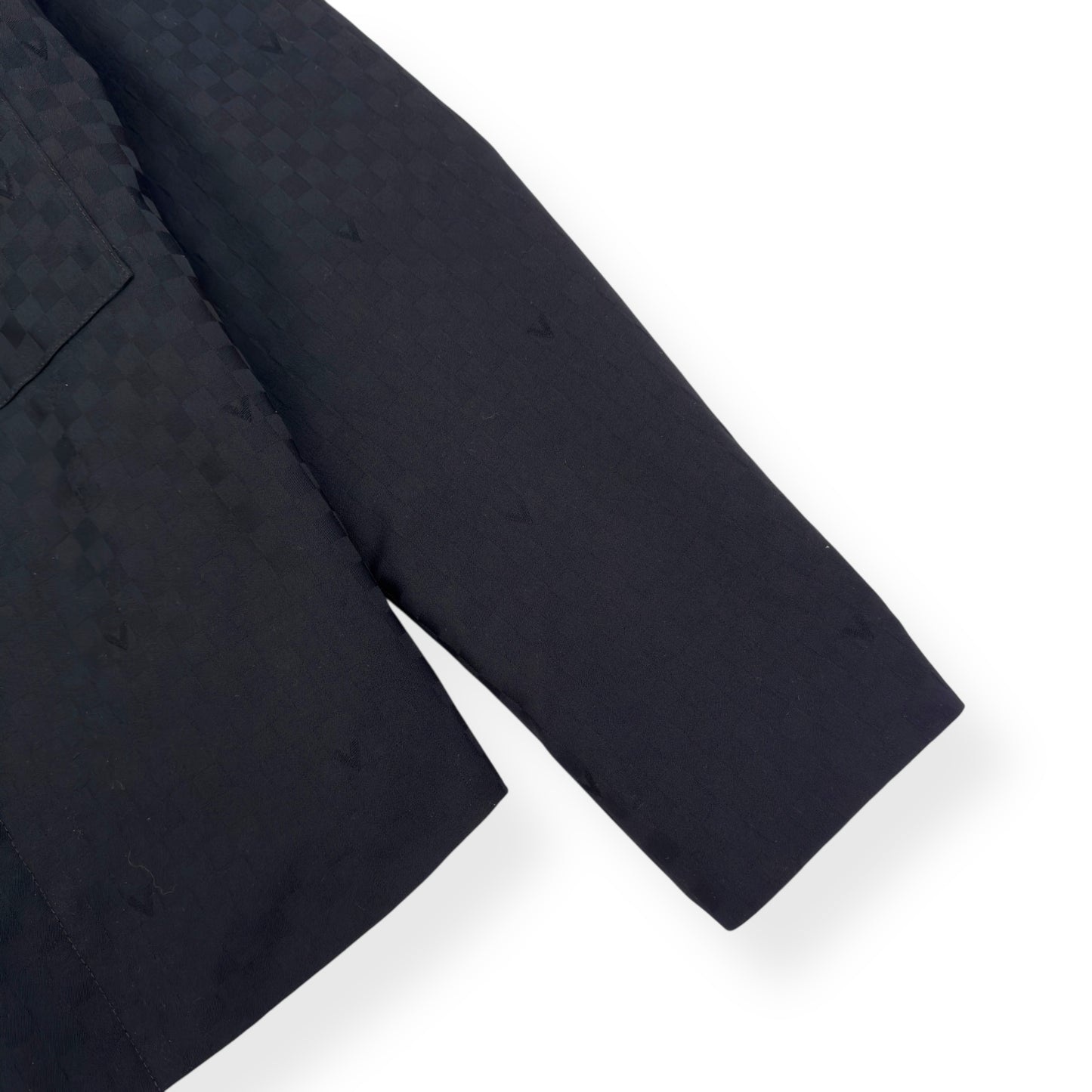 LOUIS VUITTON DAMIER OPEN COLLAR WOOL JACKET BLACK 48 / S