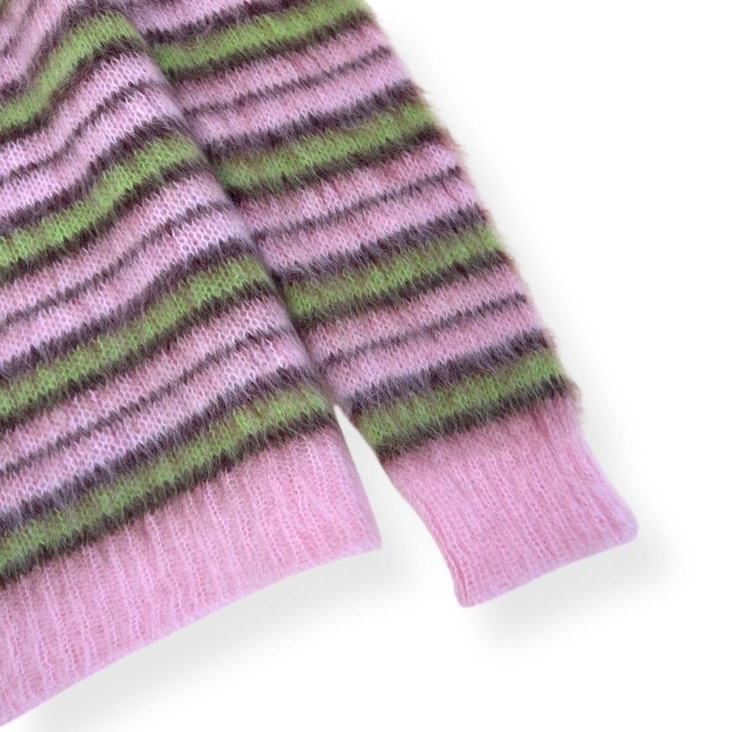 MARNI MOHAIR LONG SLEEVE SWEATER PINK / GREEN 52 / XL