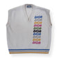 DIOR LOGO-KNIT WOOL VEST CREAM / MULTICOLOURED XL