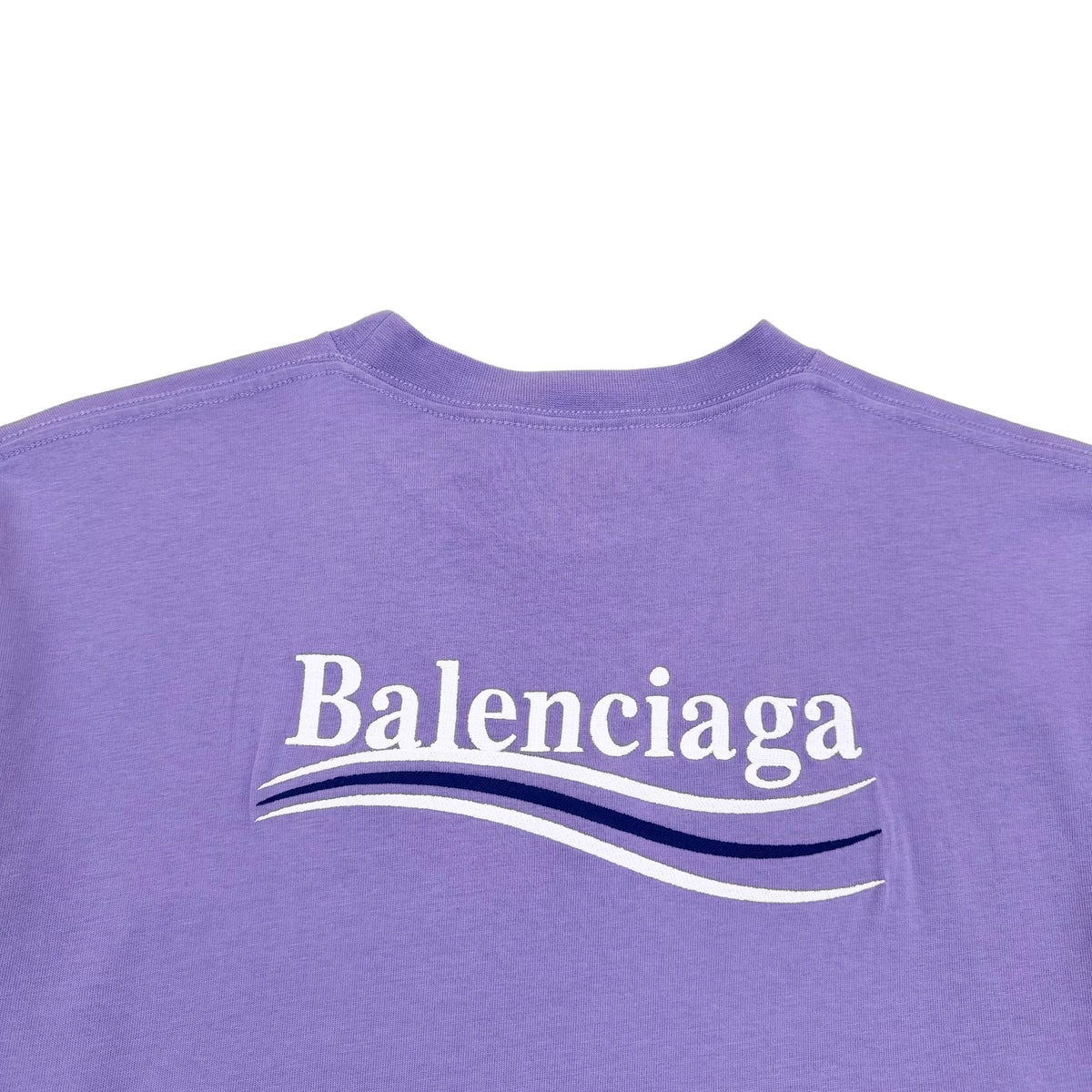 BALENCIAGA OVERSIZED POLITICAL LOGO T-SHIRT LAVENDER XXS