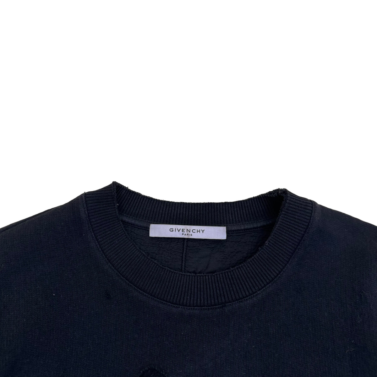 GIVENCHY DISTRESSED CREWNECK SWEATSHIRT BLACK XS