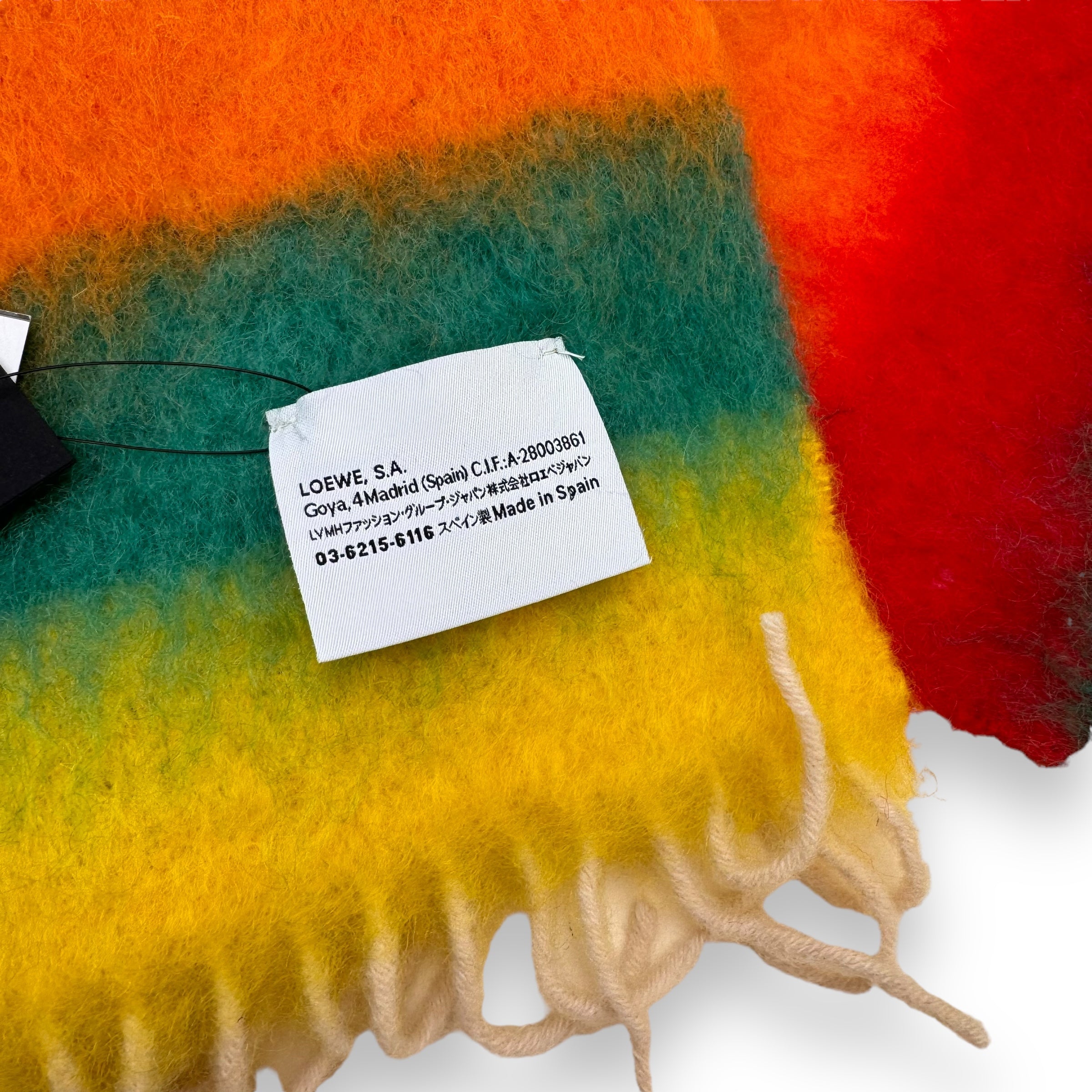 LOEWE STRIPED MOHAIR-WOOL SCARF MULTICOLOURED O/S