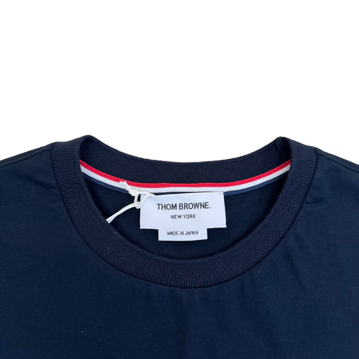 THOM BROWNE SIDE SPLIT T-SHIRT NAVY XS