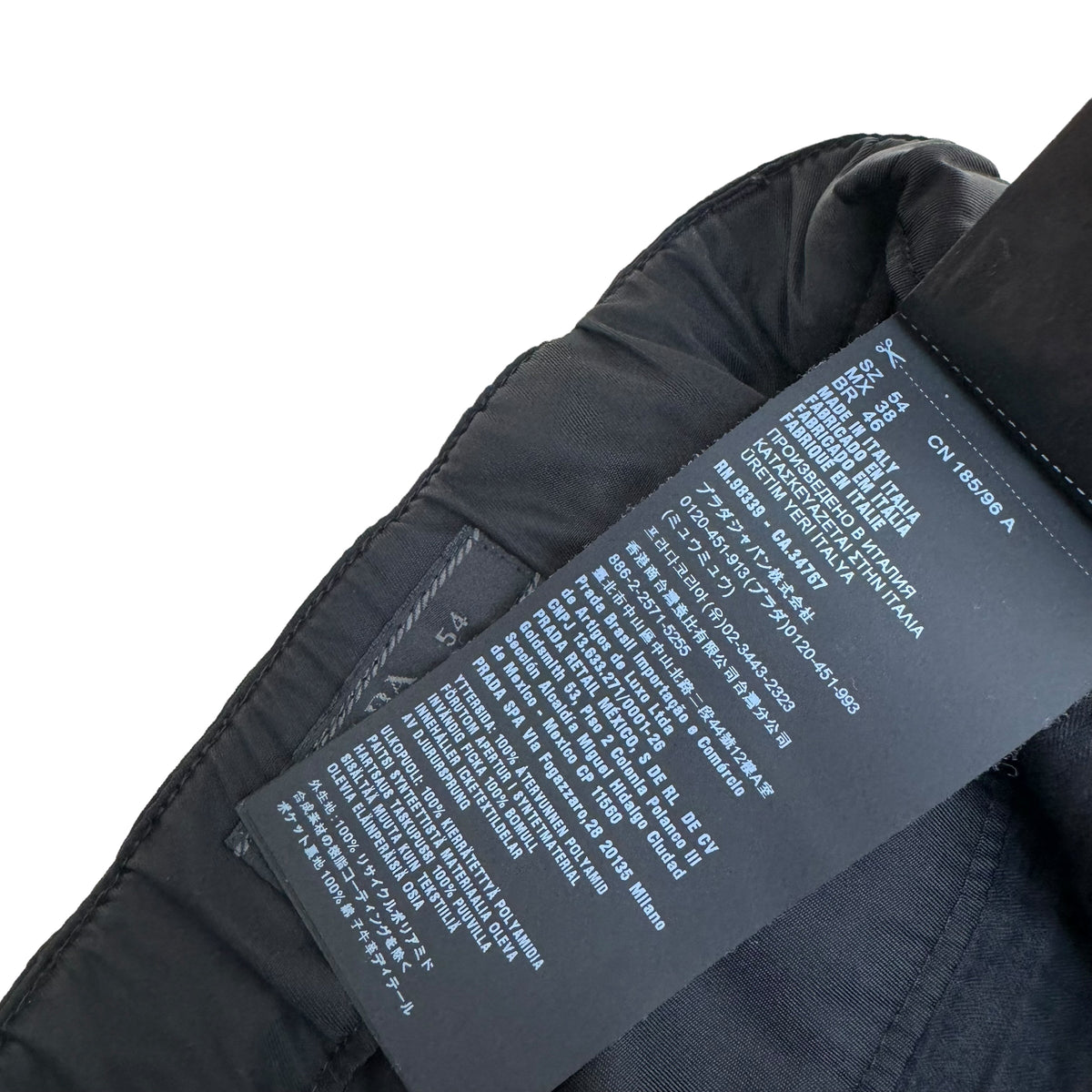 PRADA RE-NYLON GABARDINE TROUSERS BLACK XL