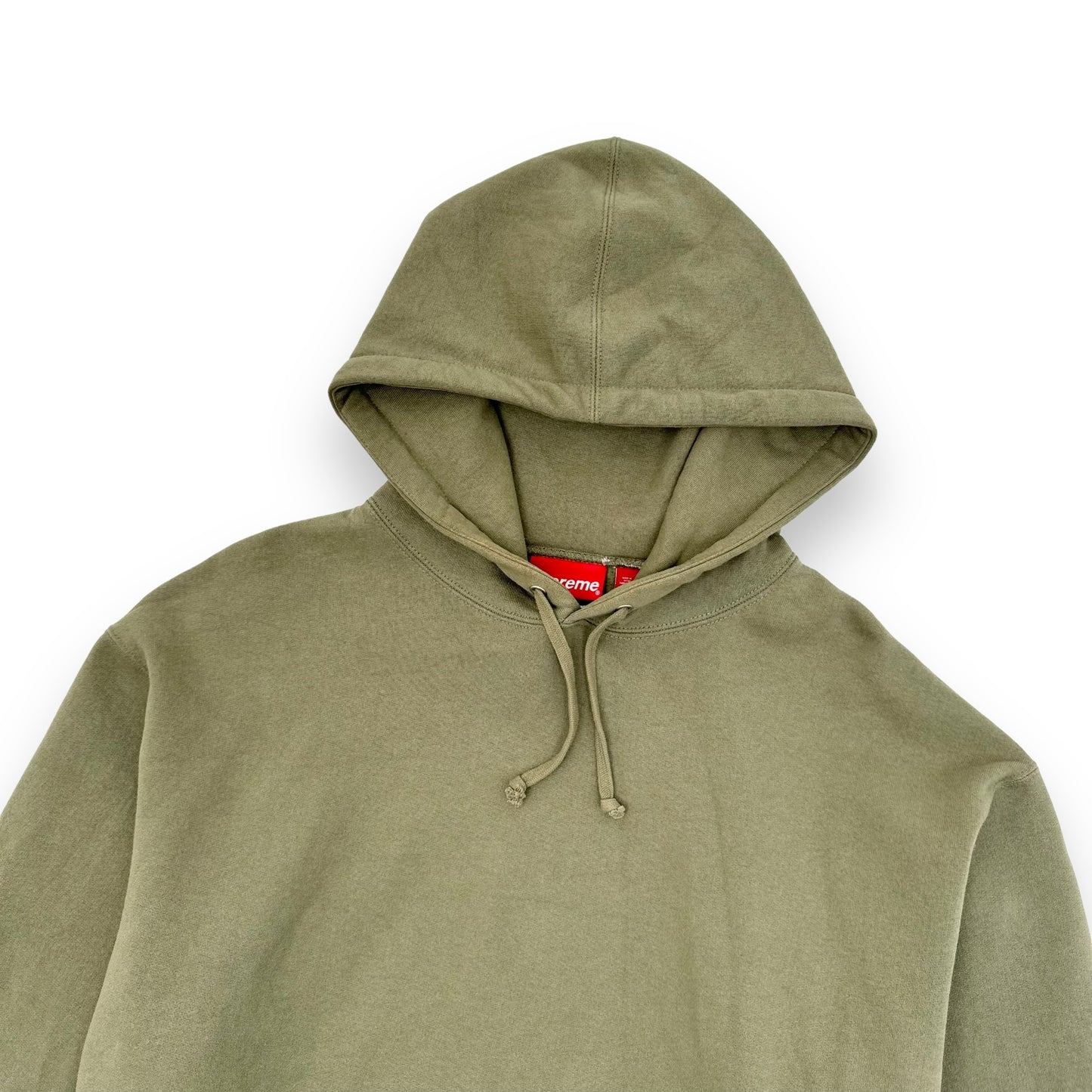 SUPREME SATIN APPLIQUÉ HOODIE OLIVE L