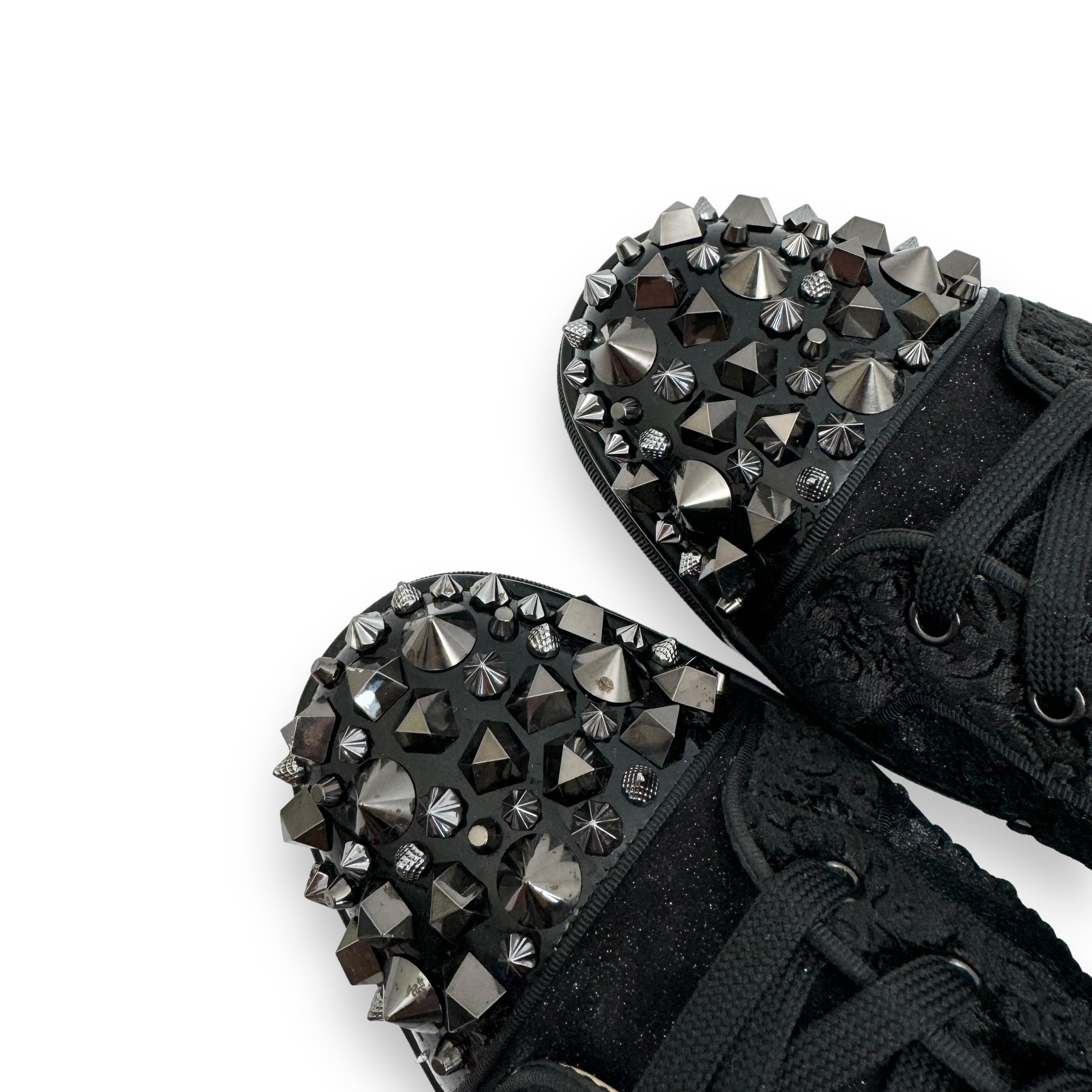 CHRISTIAN LOUBOUTIN SUEDE / LEATHER / VELVET CRYSTAL SNEAKER UK11