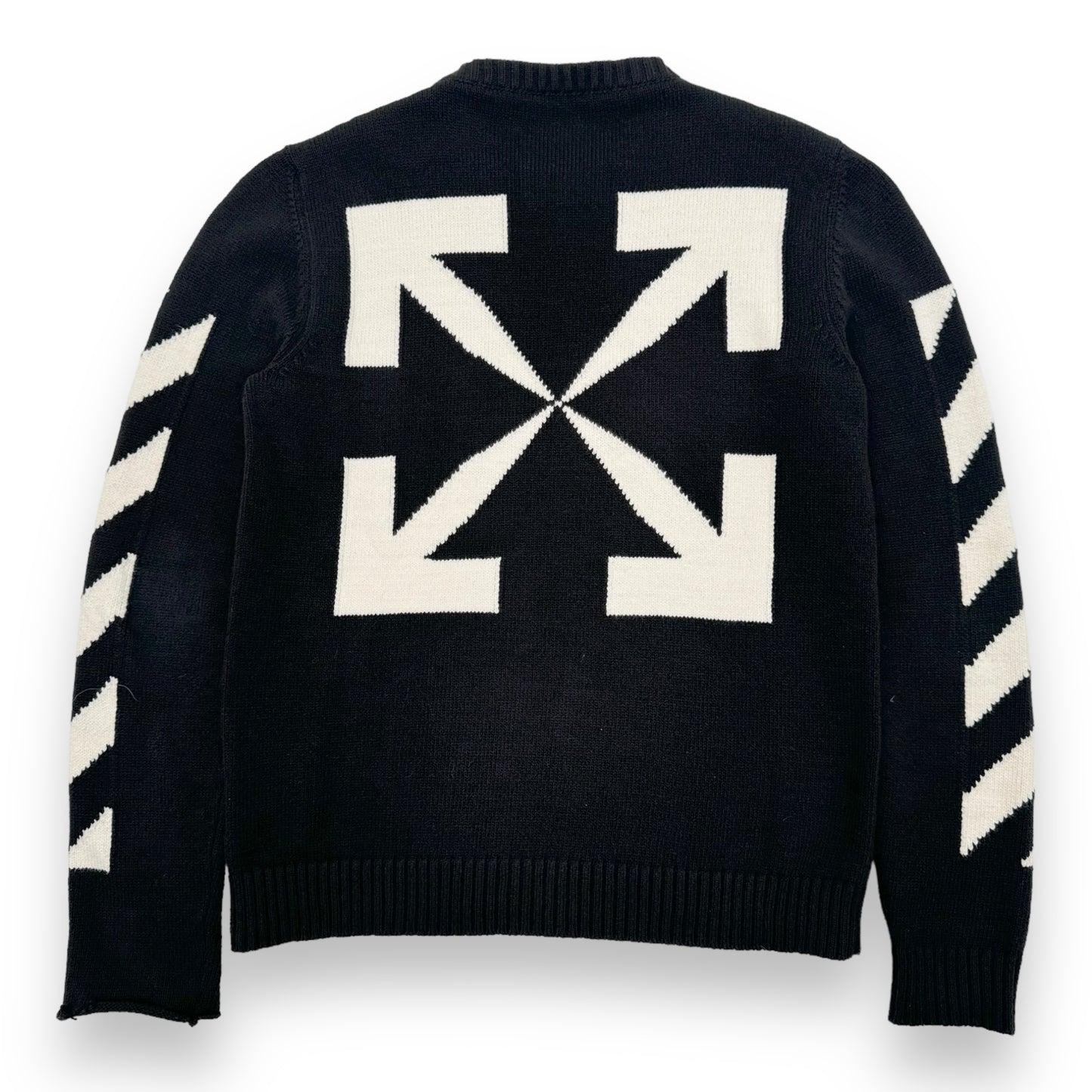 OFF-WHITE DIAGONAL CREWNECK KNIT BLACK / WHITE M