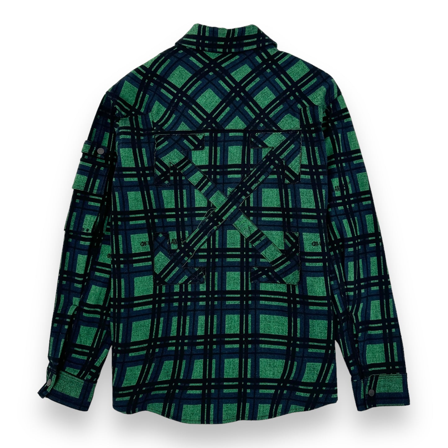 OFF-WHITE OVERSIZED CHECKED SHIRT GREEN M