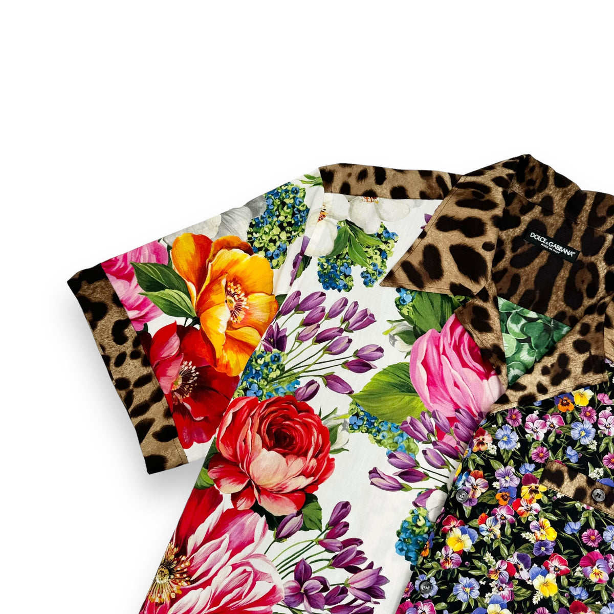 DOLCE&GABBANA EDEN SHORT SLEEVE FLORAL PRINT SHIRT L